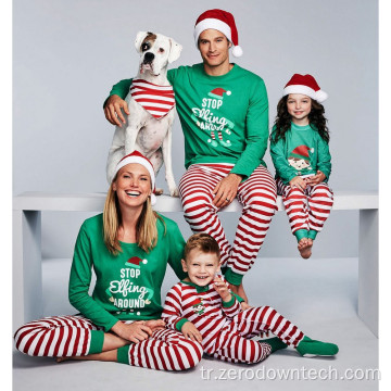 Uzun Kollu Noel Pijama Aile Kıyafeti